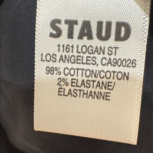 STAUD Marlowe Halter Midi Dress Poplin Black Brand New - Picture 6 of 7